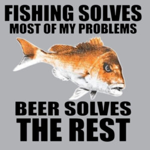 Fishing Solves Most Of My Problems Black Text Design