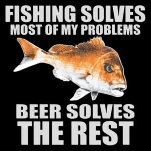 Fishing Solves Most Of My Problems Light Grey Text Design