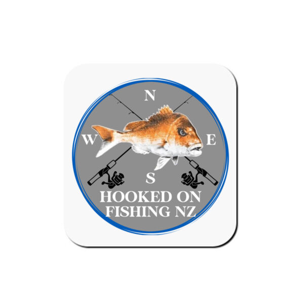 Hooked On Fishing NZ Square Hardboard Coaster  Thumbnail